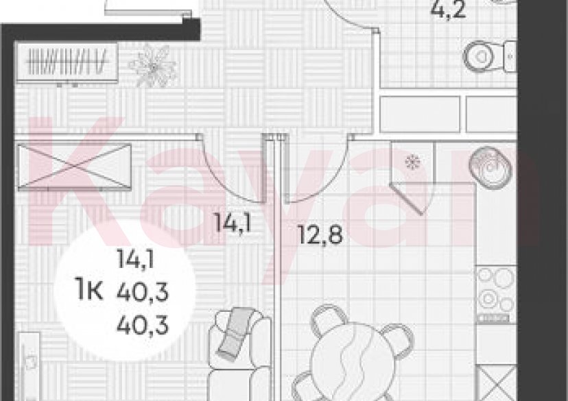 Продажа 1-комн. квартиры, 40.3 кв.м фото 0