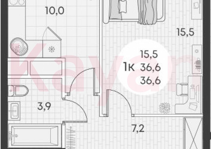 Продажа 1-комн. квартиры, 36.6 кв.м фото 0