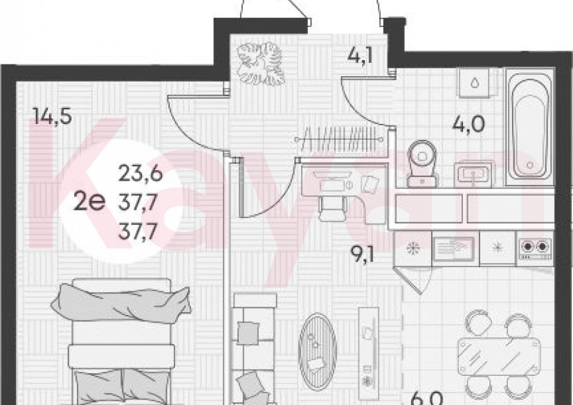 Продажа 2-комн. квартиры, 37.7 кв.м фото 0