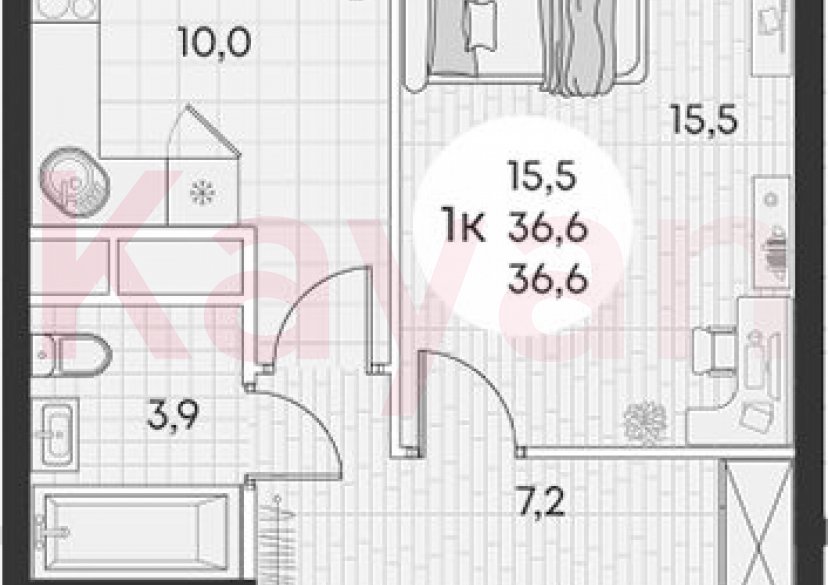 Продажа 1-комн. квартиры, 36.6 кв.м фото 0