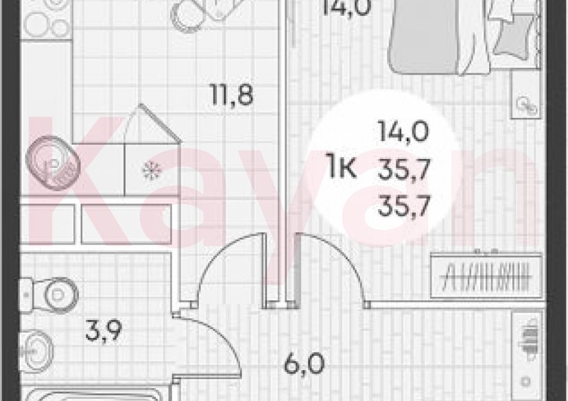 Продажа 1-комн. квартиры, 35.7 кв.м фото 0