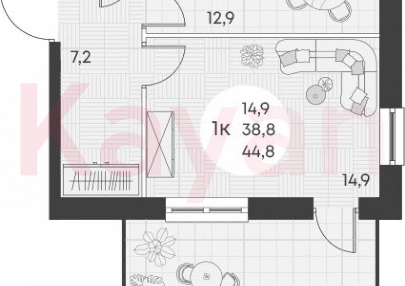 Продажа 1-комн. квартиры, 38.8 кв.м фото 0