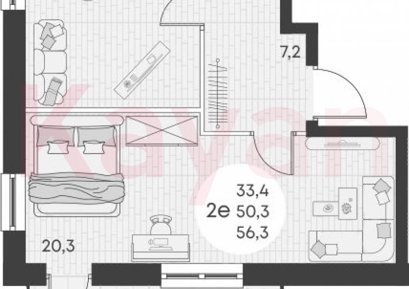 Продажа 2-комн. квартиры, 50.3 кв.м фото 0