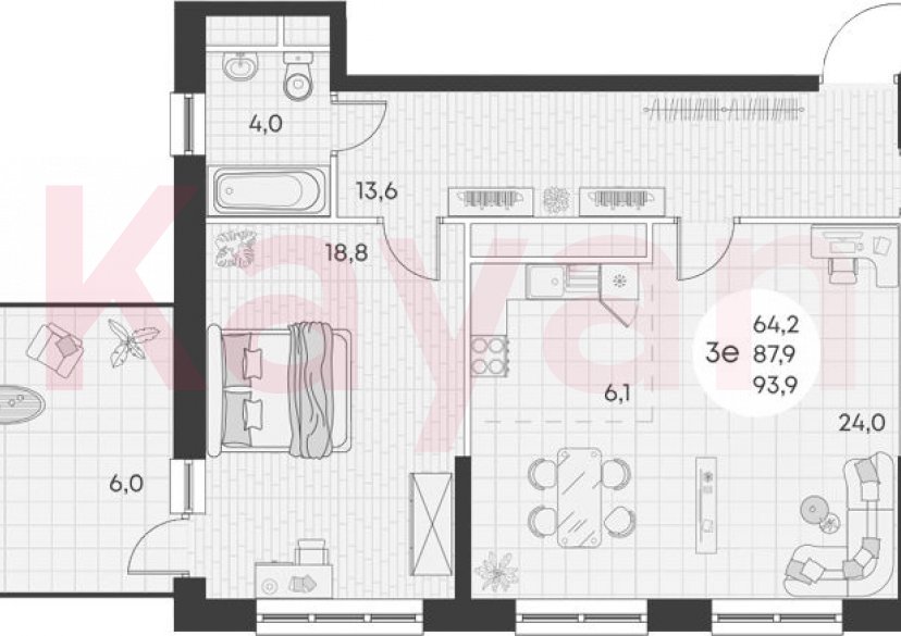 Продажа 3-комн. квартиры, 87.9 кв.м фото 0