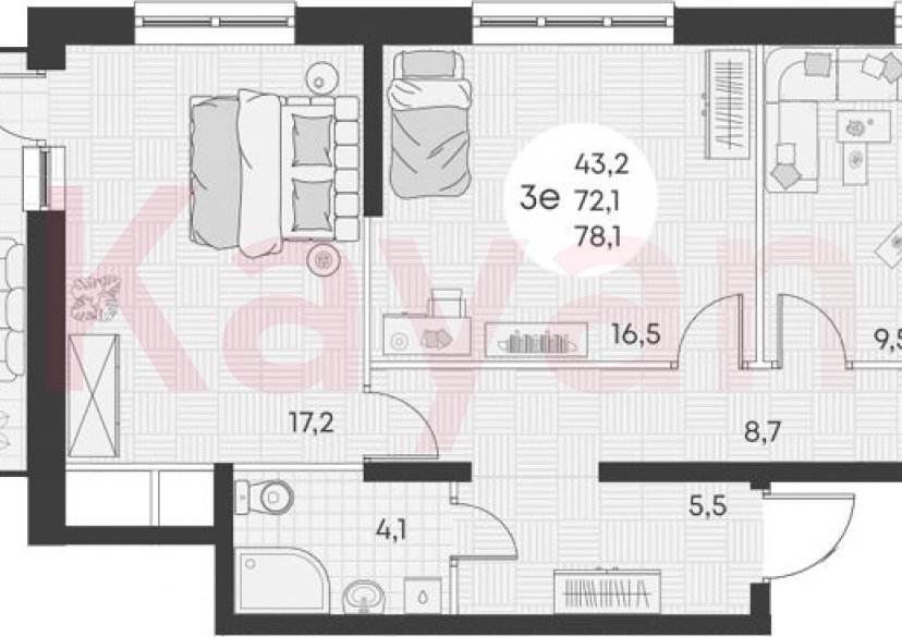 Продажа 3-комн. квартиры, 72.1 кв.м фото 0