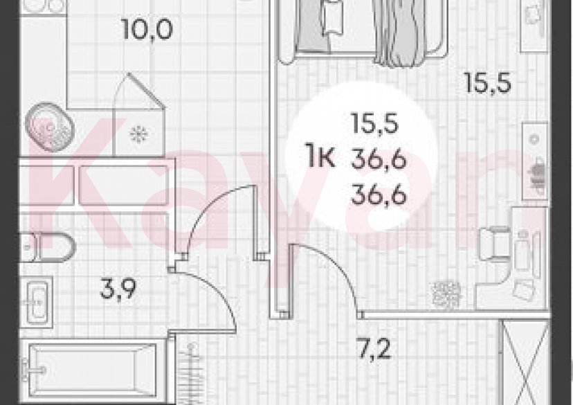 Продажа 1-комн. квартиры, 36.6 кв.м фото 0