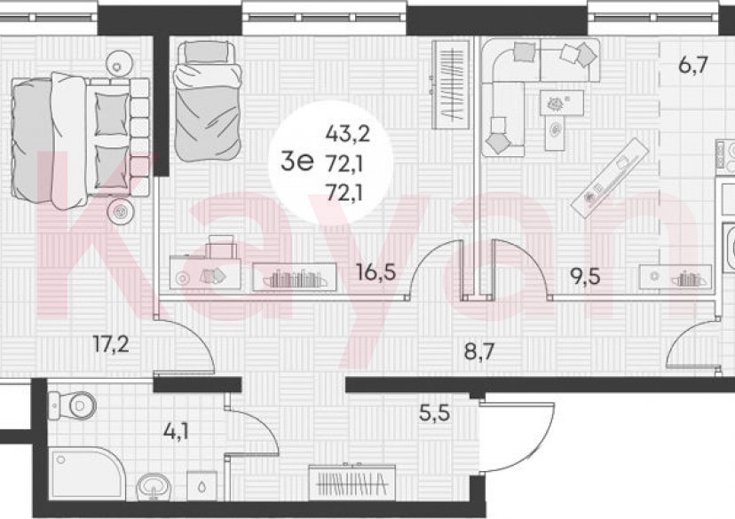 Продажа 3-комн. квартиры, 72.1 кв.м фото 0