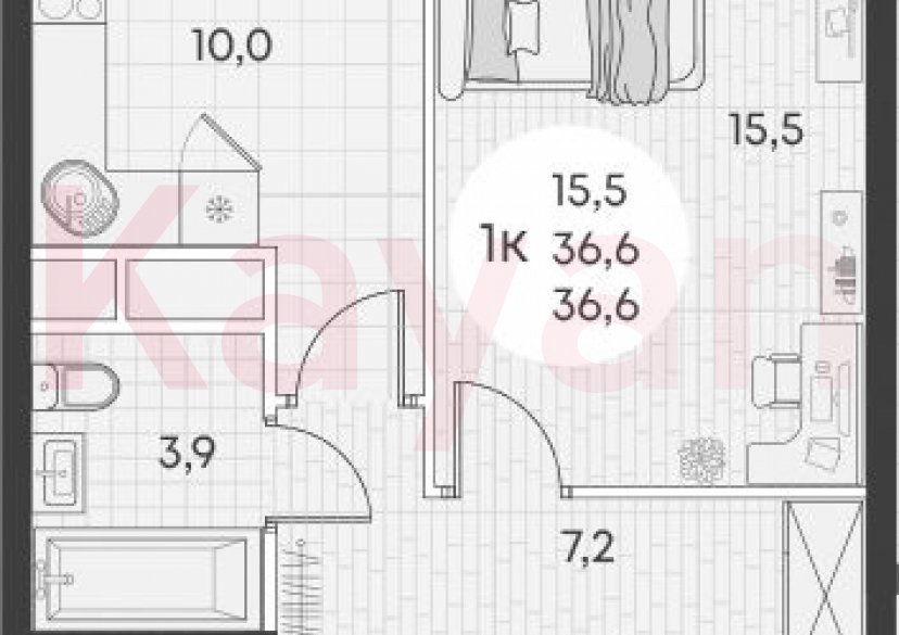 Продажа 1-комн. квартиры, 36.6 кв.м фото 0