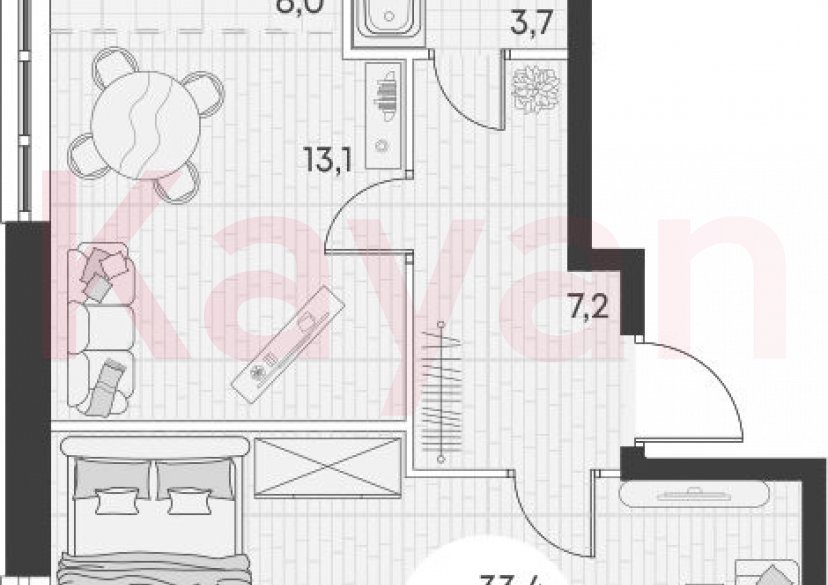 Продажа 2-комн. квартиры, 50.3 кв.м фото 0