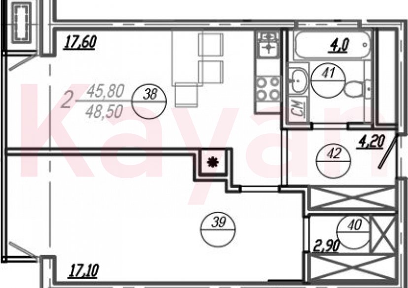 Продажа 2-комн. квартиры, 47.35 кв.м фото 0