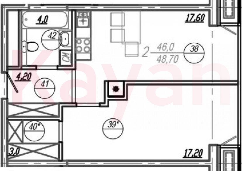 Продажа 2-комн. квартиры, 47.35 кв.м фото 0