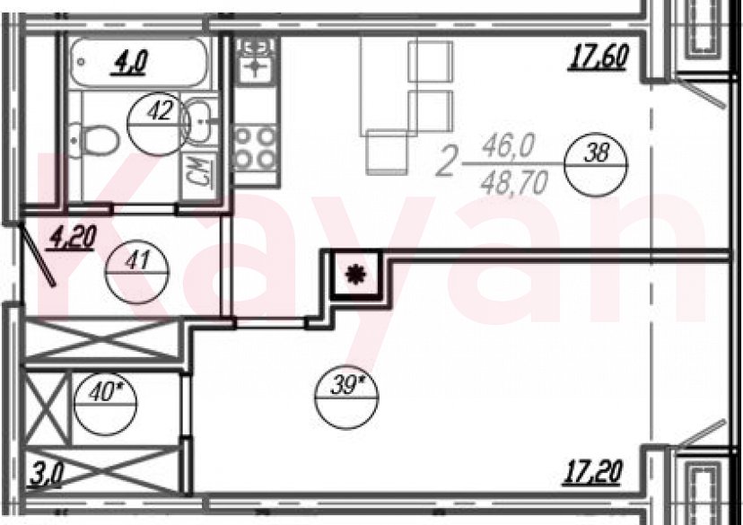 Продажа 2-комн. квартиры, 47.35 кв.м фото 0