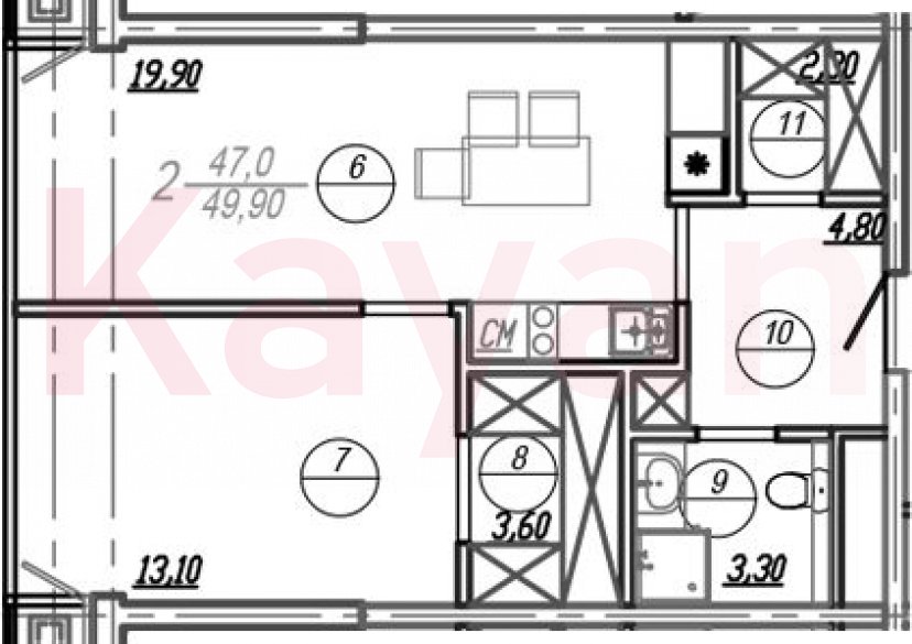 Продажа 2-комн. квартиры, 48.4 кв.м фото 0