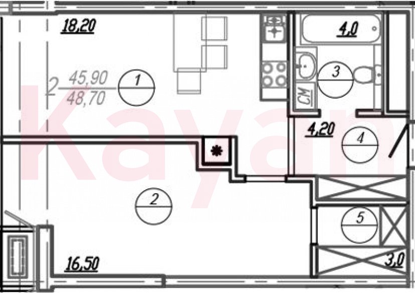 Продажа 2-комн. квартиры, 47.15 кв.м фото 0