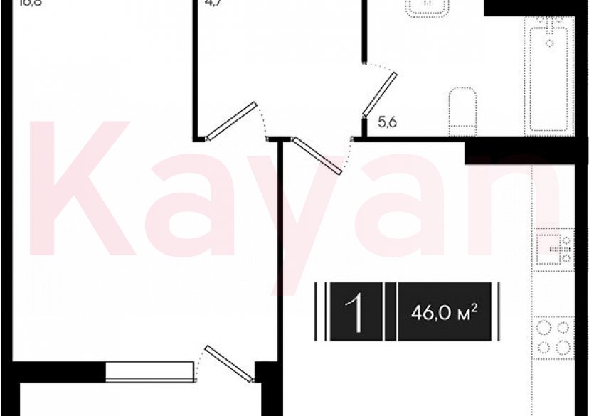 Продажа 1-комн. квартиры, 42.5 кв.м фото 0