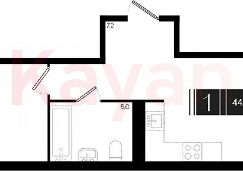 Продажа 2-комн. квартиры, 42.75 кв.м фото 0