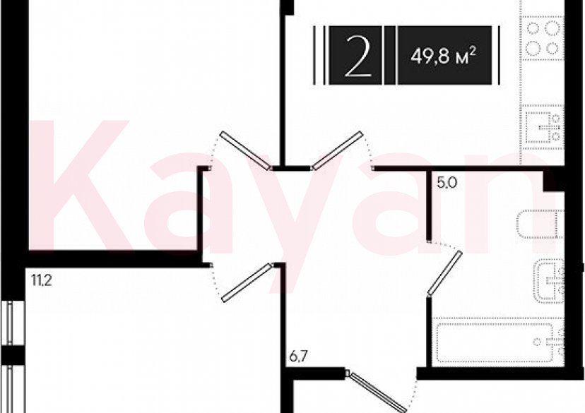 Продажа 2-комн. квартиры, 49.8 кв.м фото 0