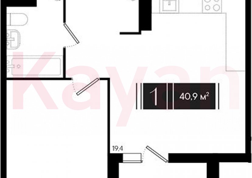 Продажа 2-комн. квартиры, 39.45 кв.м фото 0