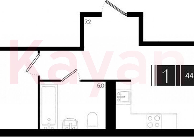 Продажа 2-комн. квартиры, 42.75 кв.м фото 0