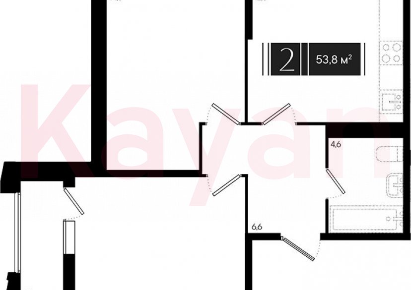 Продажа 2-комн. квартиры, 52.2 кв.м фото 0