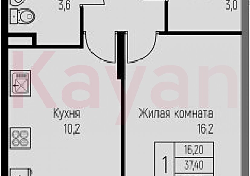 Продажа 1-комн. квартиры, 37.4 кв.м фото 0