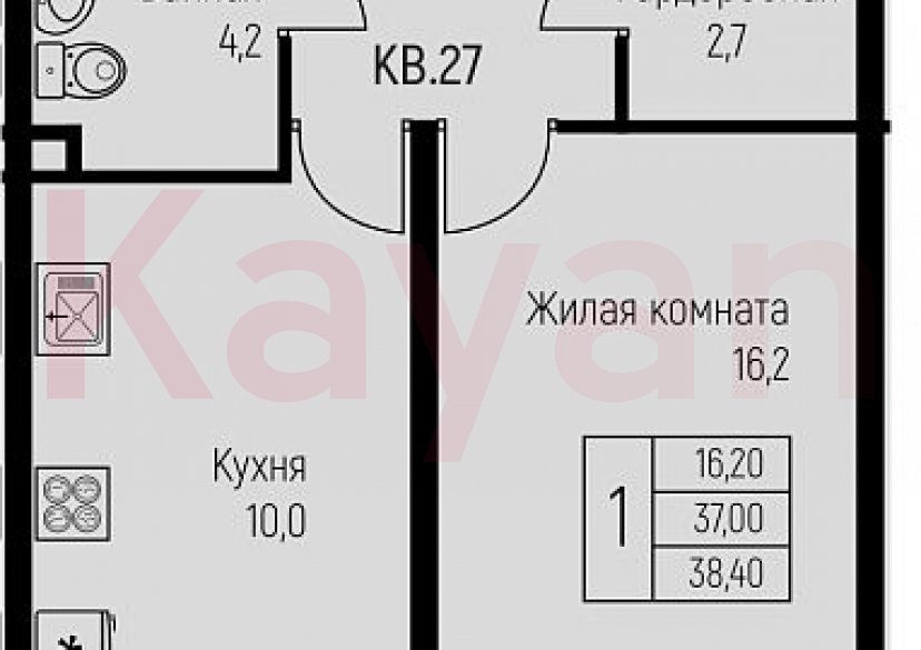 Продажа 1-комн. квартиры, 37 кв.м фото 0