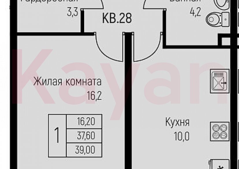 Продажа 1-комн. квартиры, 37.6 кв.м фото 0