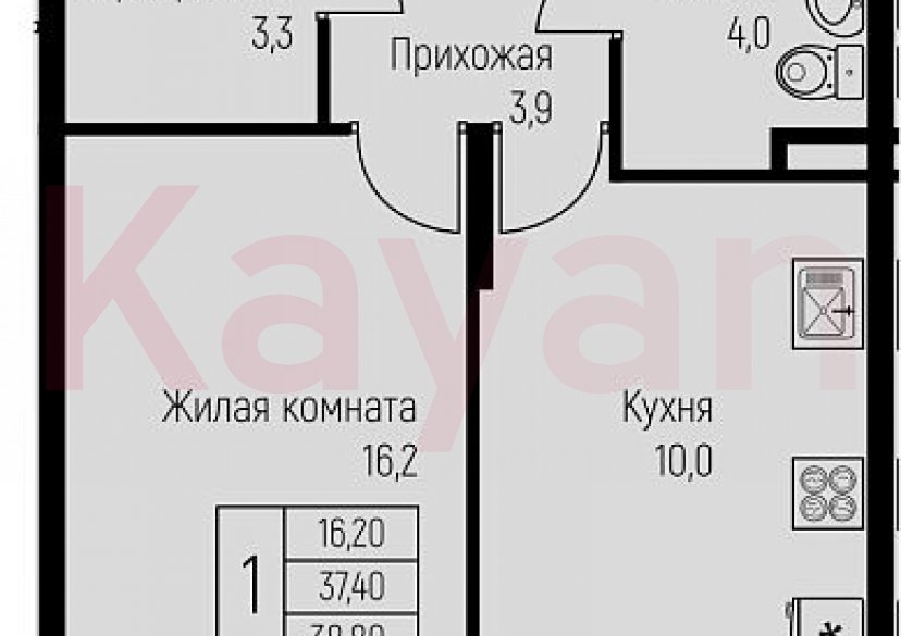 Продажа 1-комн. квартиры, 37.4 кв.м фото 0