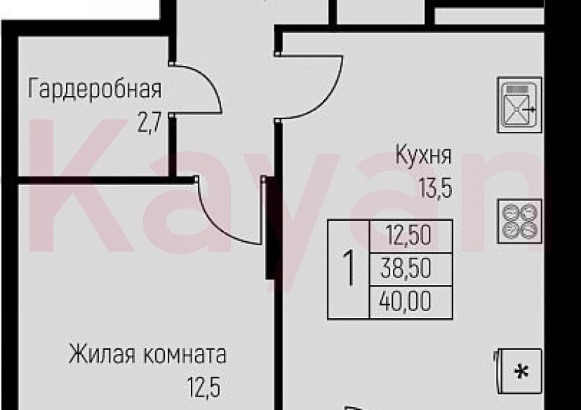 Продажа 1-комн. квартиры, 38.5 кв.м фото 0