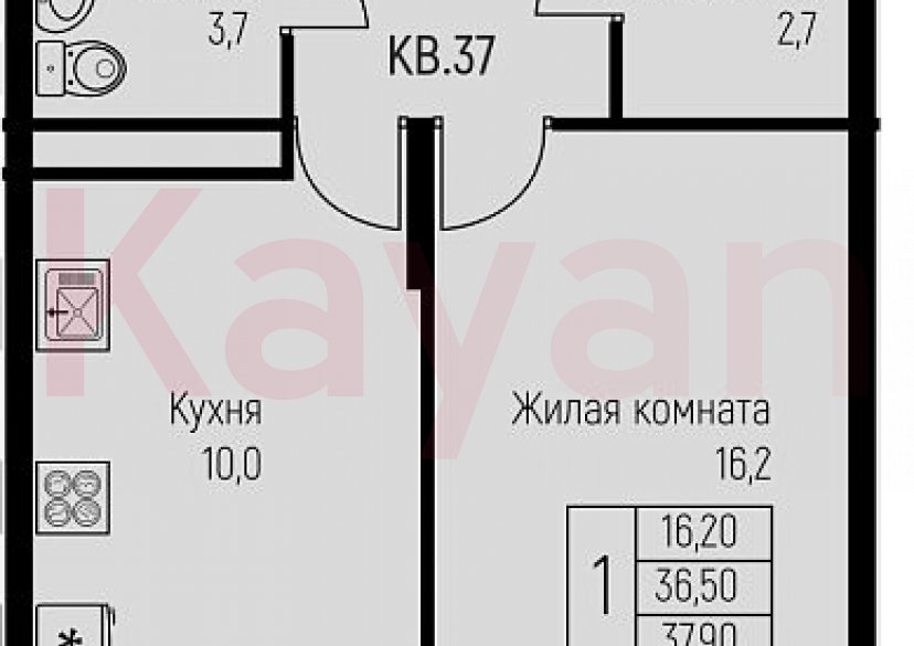 Продажа 1-комн. квартиры, 36.5 кв.м фото 0