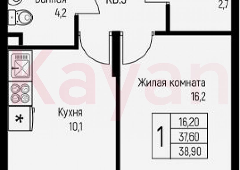 Продажа 1-комн. квартиры, 37.6 кв.м фото 0