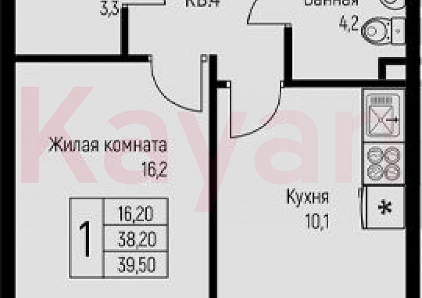 Продажа 1-комн. квартиры, 38.2 кв.м фото 0