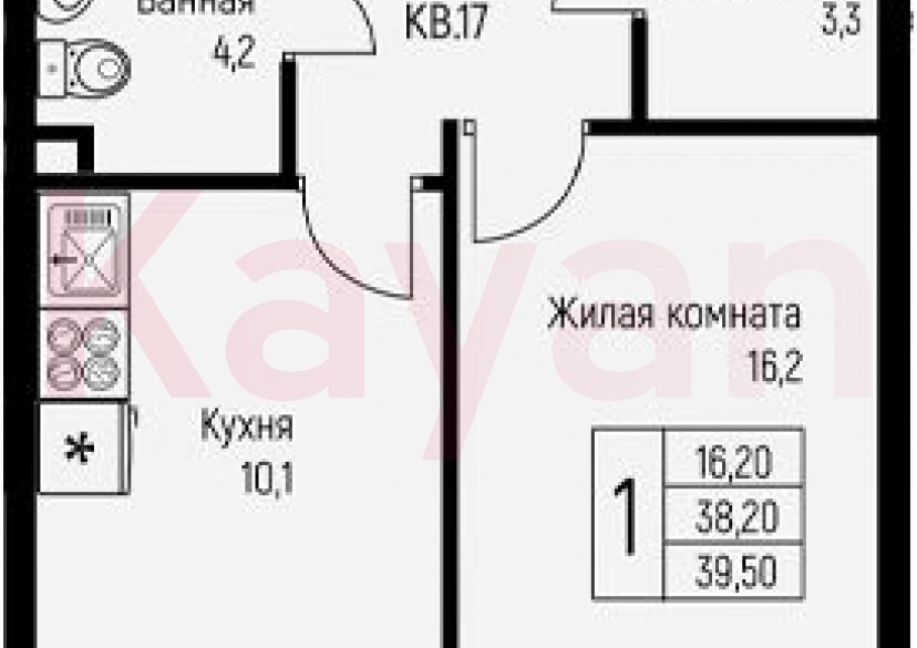 Продажа 1-комн. квартиры, 38.2 кв.м фото 0