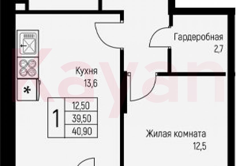 Продажа 1-комн. квартиры, 39.5 кв.м фото 0