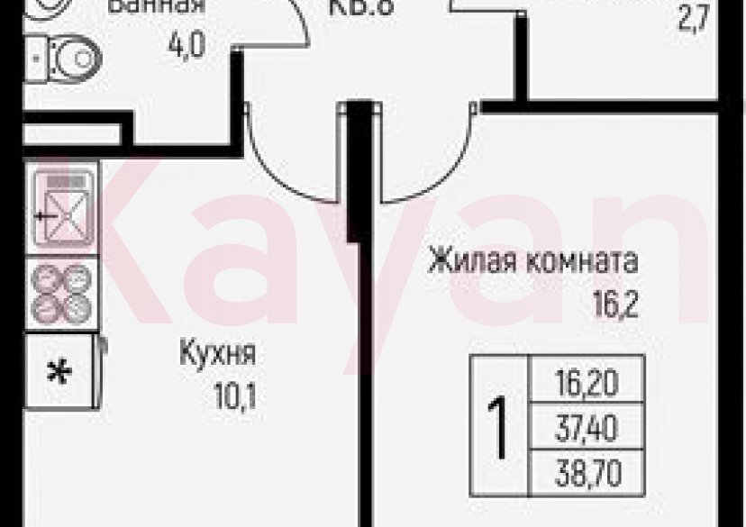 Продажа 1-комн. квартиры, 37.6 кв.м фото 0