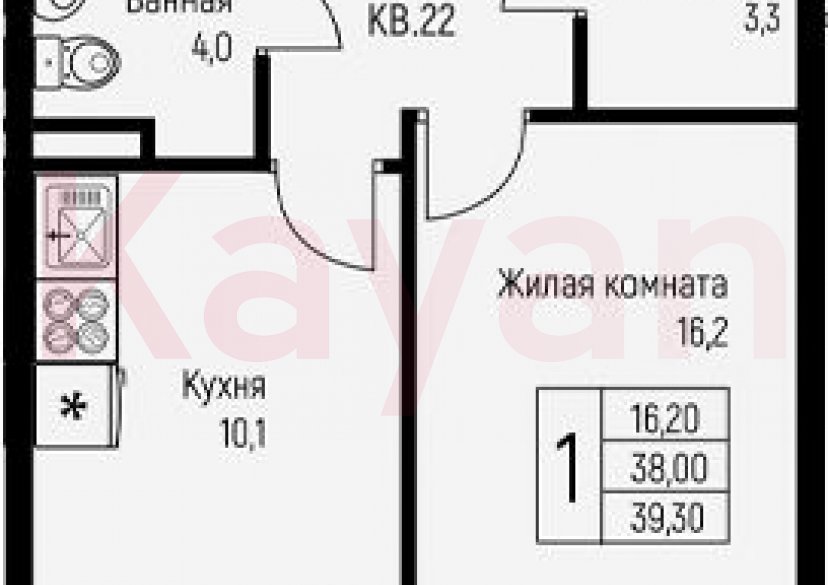 Продажа 1-комн. квартиры, 38 кв.м фото 0