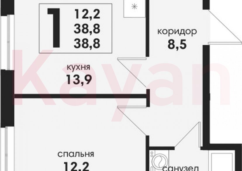 Продажа 1-комн. квартиры, 38.8 кв.м фото 0