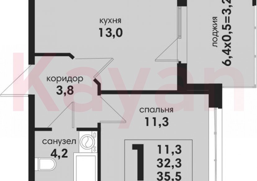 Продажа 1-комн. квартиры, 32.3 кв.м фото 0