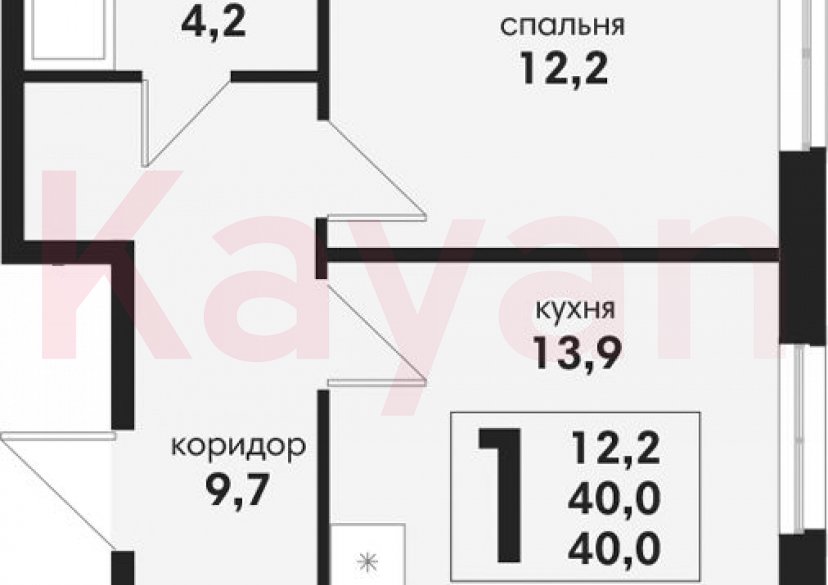 Продажа 1-комн. квартиры, 40 кв.м фото 0