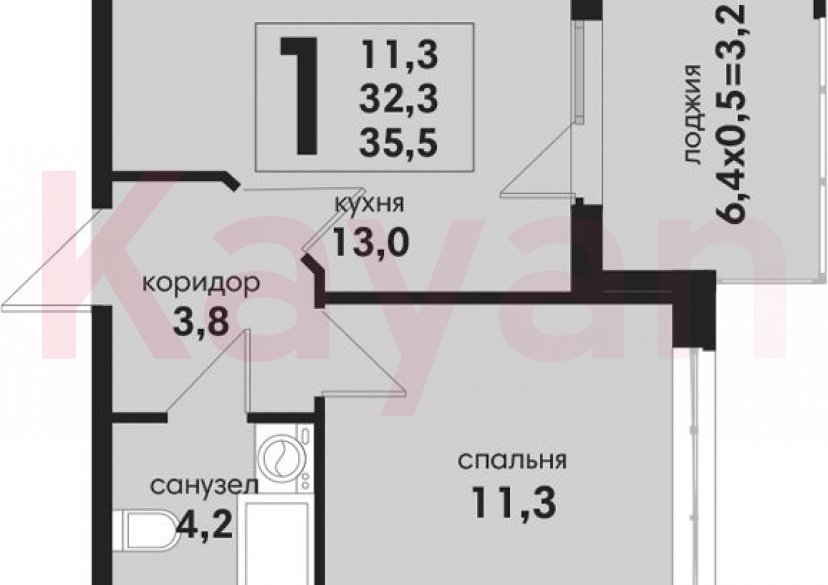 Продажа 1-комн. квартиры, 32.3 кв.м фото 0