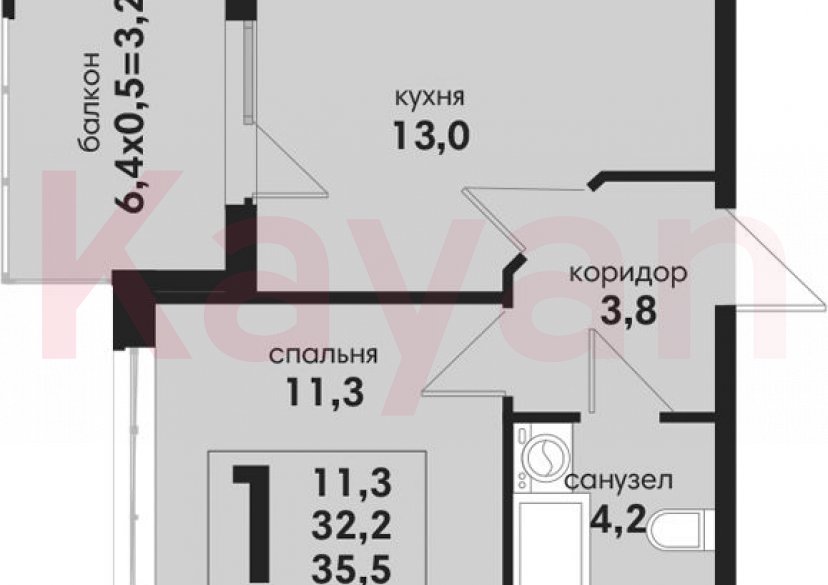 Продажа 1-комн. квартиры, 32.3 кв.м фото 0