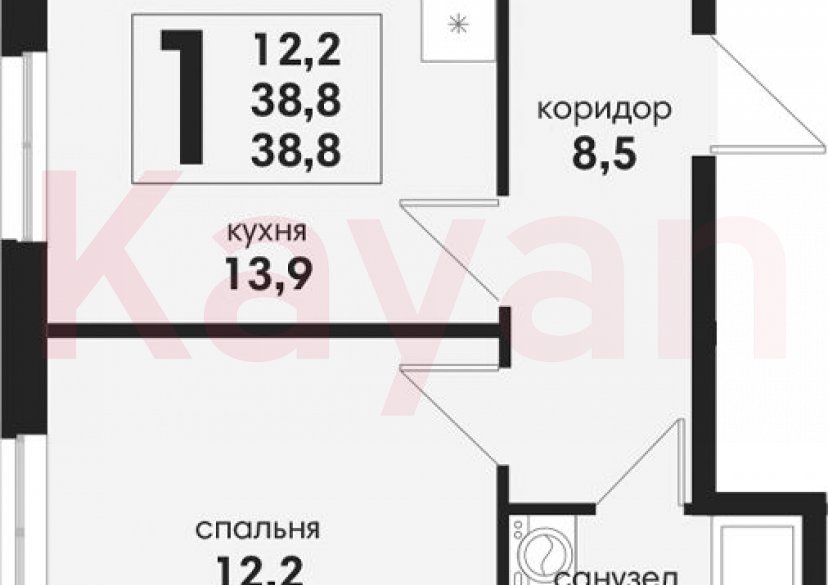 Продажа 1-комн. квартиры, 38.8 кв.м фото 0