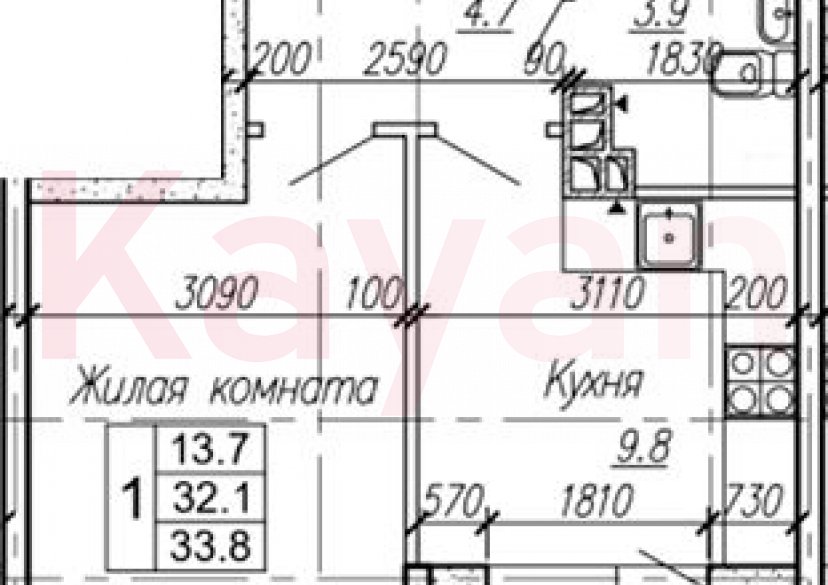 Продажа 1-комн. квартиры, 32.1 кв.м фото 0