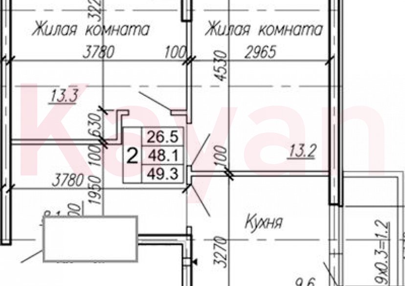 Продажа 2-комн. квартиры, 48.1 кв.м фото 0