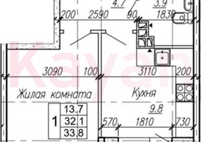 Продажа 1-комн. квартиры, 32.1 кв.м фото 0