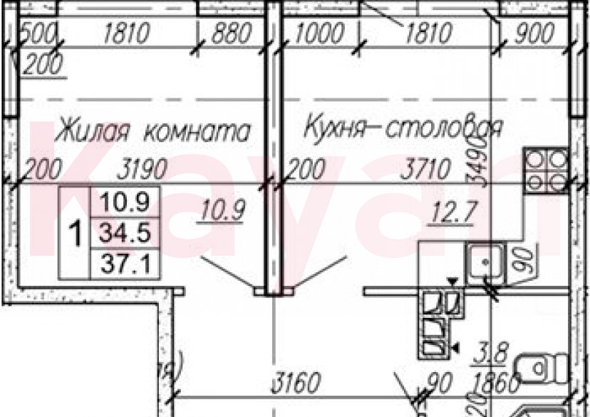 Продажа 1-комн. квартиры, 34.5 кв.м фото 0