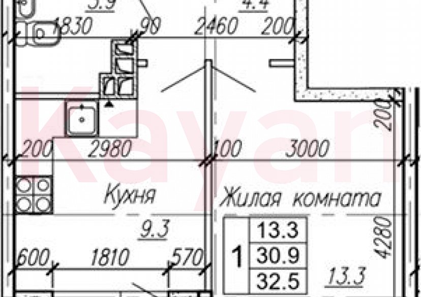 Продажа 1-комн. квартиры, 30.9 кв.м фото 0