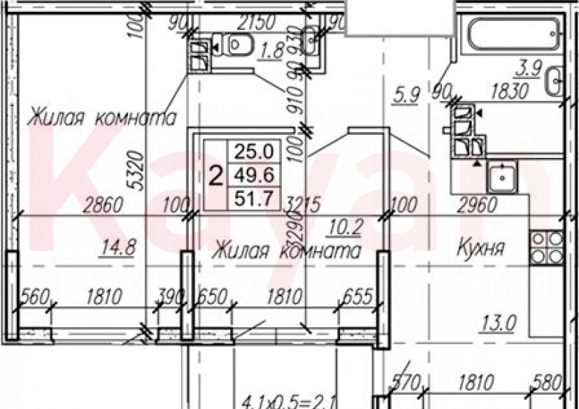 Продажа 2-комн. квартиры, 49.6 кв.м фото 0