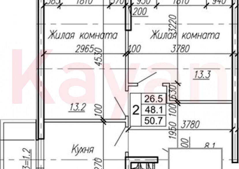 Продажа 2-комн. квартиры, 46.9 кв.м фото 0