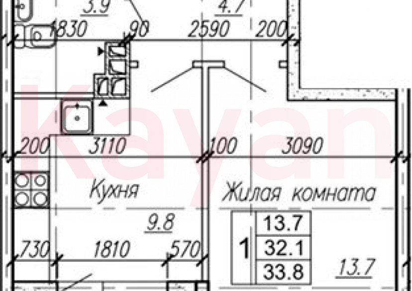 Продажа 1-комн. квартиры, 32.1 кв.м фото 0